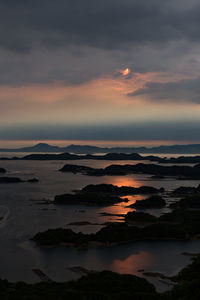 Scenic view of sea during sunset