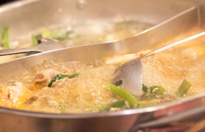 Close-up of soup in bowl