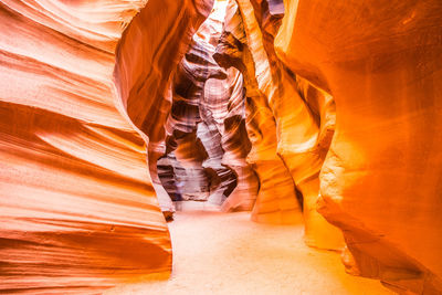 Low angle view of illuminated canyon