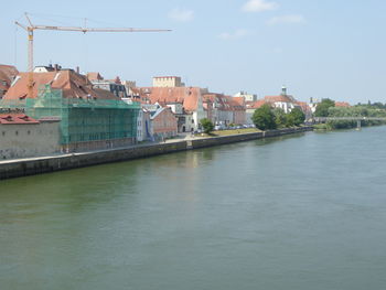 Exterior of buildings in city against sky