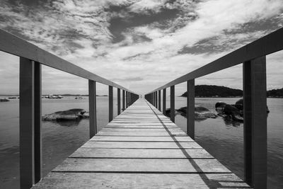 View of pier on sea