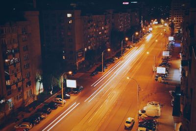 Traffic on road at night