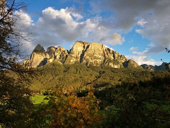 Scenic view of rocky mountains against sky