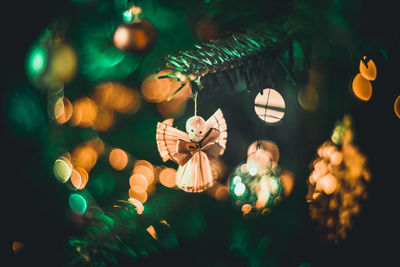 High angle view of christmas angel decoration