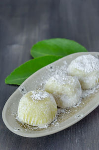 Close-up of ice cream in plate