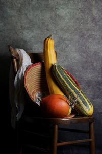 High angle view of fruits on table