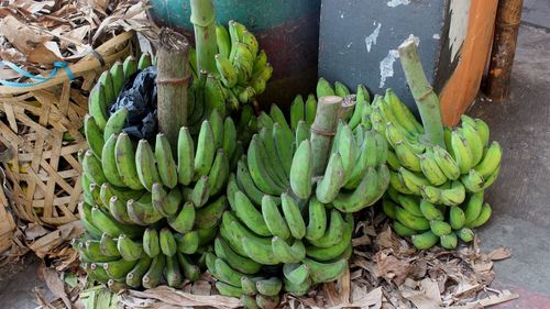 High angle view of fruits for sale at market