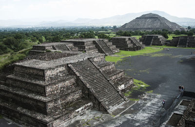 High angle view of ancient structure