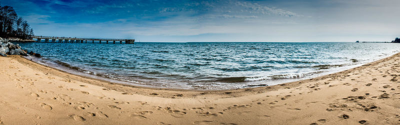 Panoramic view of beach against sky