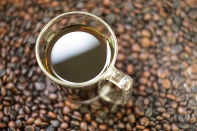 High angle view of coffee cup