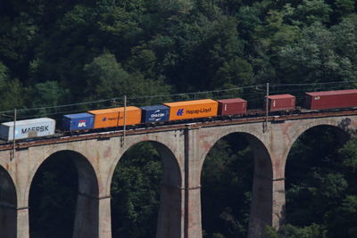 View of bridge against trees