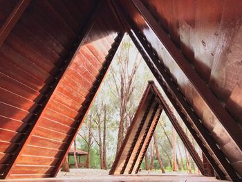 Low angle view of bridge in building