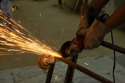 Man working on metal structure