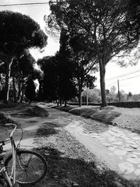 Bicycle on footpath in city