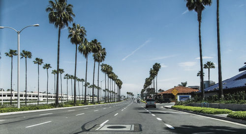 Cars on road against sky