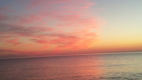 Scenic view of sea at sunset