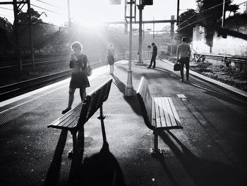 People walking in city