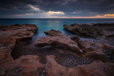 Evening seascape taken on atherina beach near goudouras village, crete