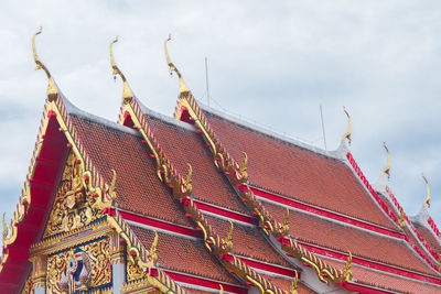 Low angle view of traditional building against sky