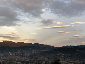 Scenic view of landscape against sky during sunset