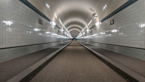 Empty illuminated tunnel