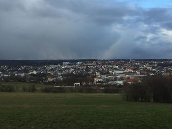 View of townscape against sky