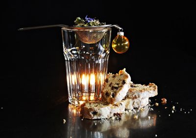 Close-up of drink in plate on table