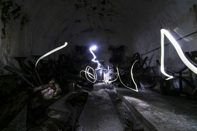 Light painting in abandoned room