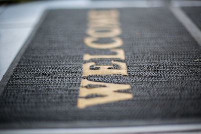 Close-up of coins on table