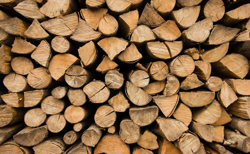 Full frame shot of logs