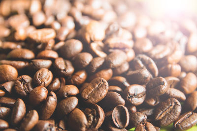 Full frame shot of roasted coffee beans