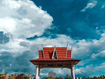 Low angle view of traditional building against sky