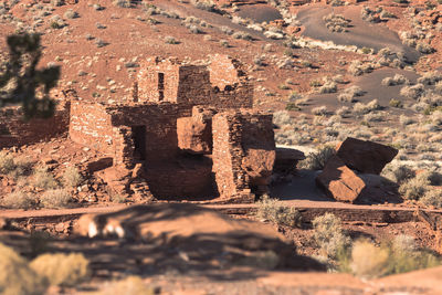 View of old ruin of building