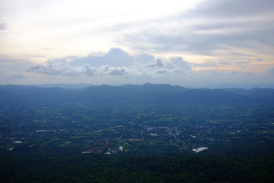 Aerial view of landscape against sky