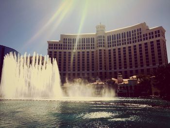 View of fountain in city