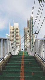 Low angle view of modern buildings against sky