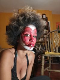 Portrait of woman at home