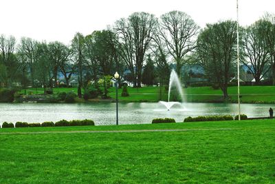 View of fountain in park