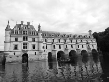 Reflection of building in water