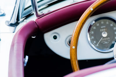 Cropped image of vintage car steering wheel