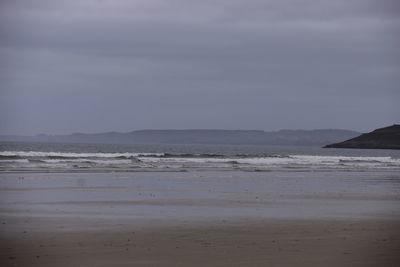 Scenic view of beach against sky