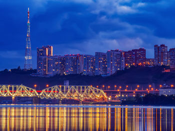 Illuminated city at night