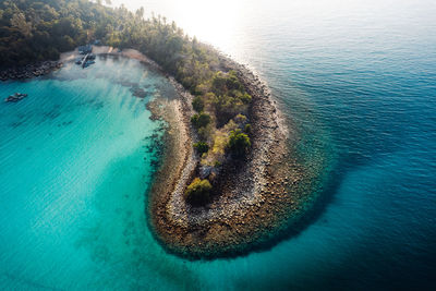 High angle view of sea