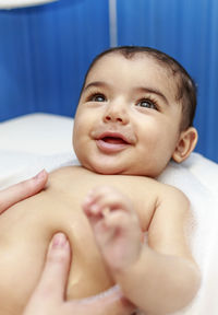 Close-up portrait of a cute baby