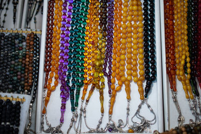 Close-up of multi colored for sale at market stall