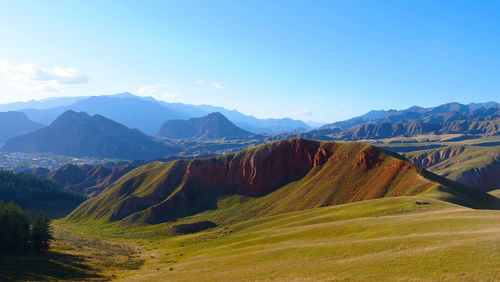 Scenic view of mountains against sky