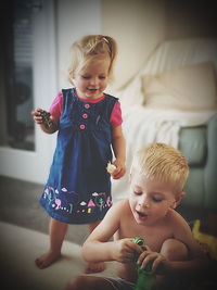 Cute toddlers playing 