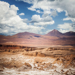 Scenic view of arid landscape against sky