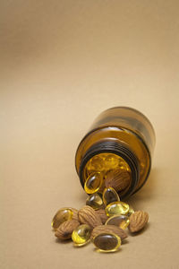 Close-up of glass jar on table