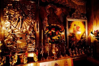 Statue in illuminated room